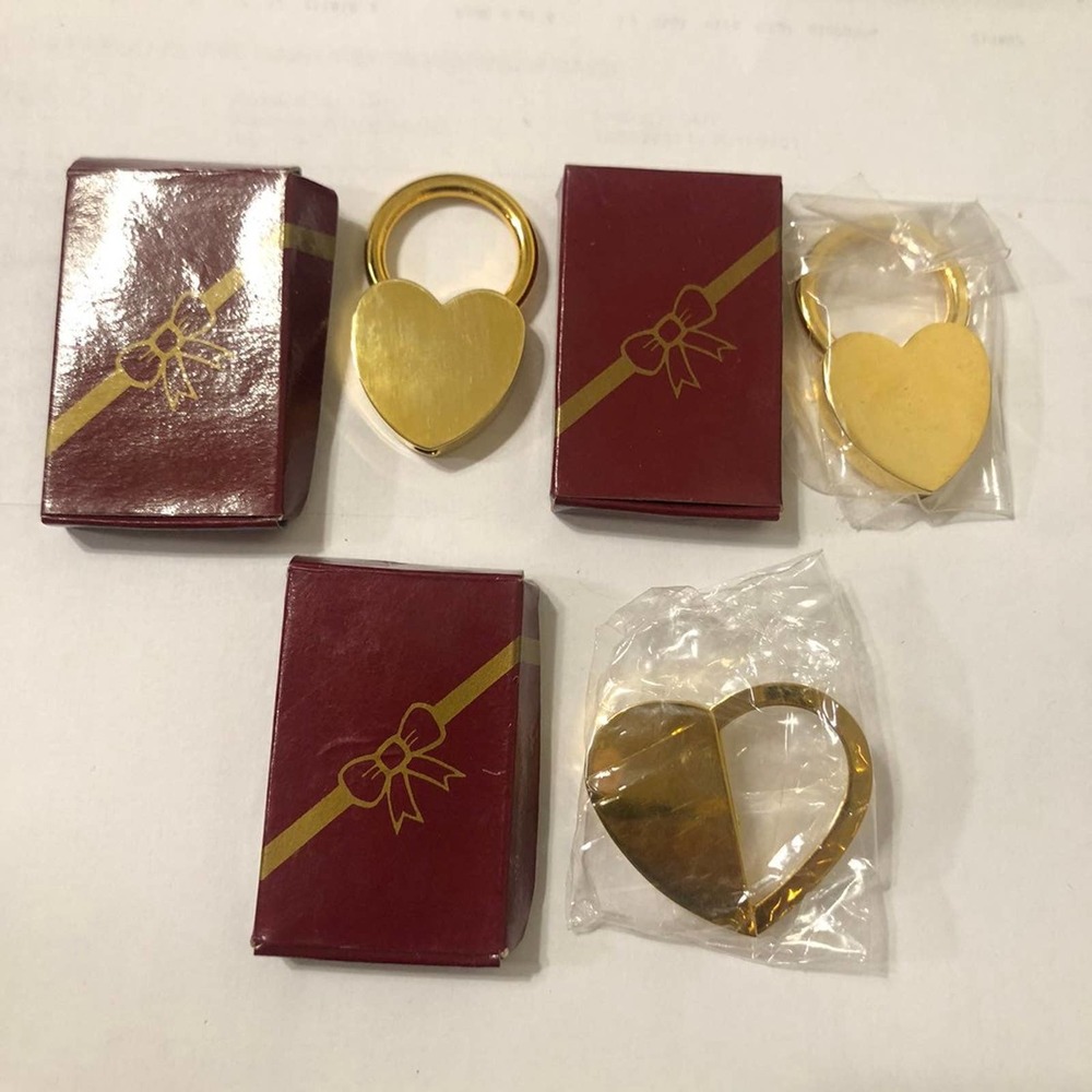 METAL MINI HEART PULL TWIST OPEN KEY RINGS